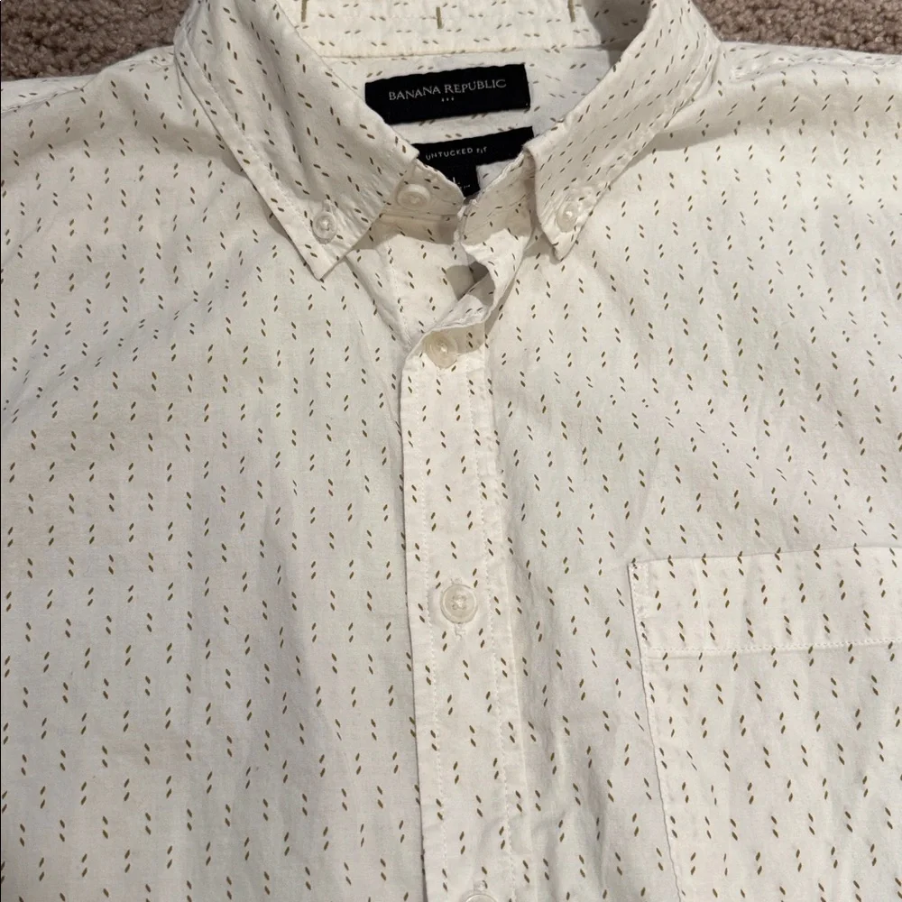 Banana Republic White Dotted Casual Shirt